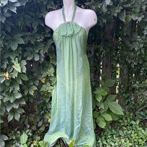 Elegant Halter Green Evening Gown
